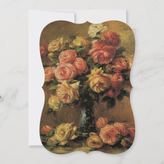 Rozen in een Vaas van Renoir, Floral Wedding Kaart (Voorkant)