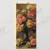 Rozen in een Vaas van Renoir,  Floral Wedding Menu (Voorkant / Achterkant)