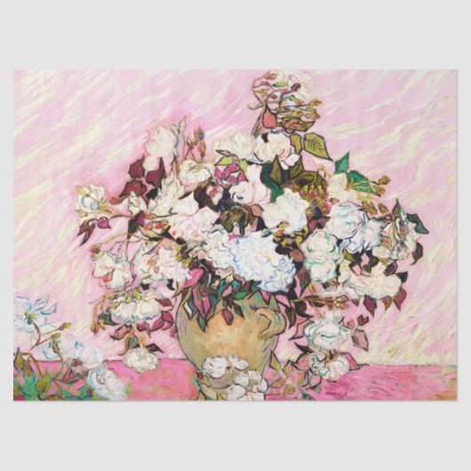 Rozen in een vaas van Van Gogh, Decoupage Tissuepapier (Voorkant)