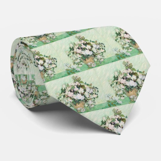 Rozen in een vaas van Vincent van Gogh Stropdas (Opgerold)