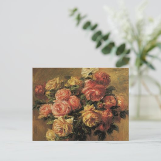 Rozen in een Vase door Pierre Renoir,  Kunst Briefkaart (Staand voorkant)
