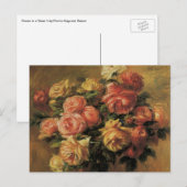 Rozen in een Vase door Pierre Renoir,  Kunst Briefkaart (Voorkant / Achterkant)