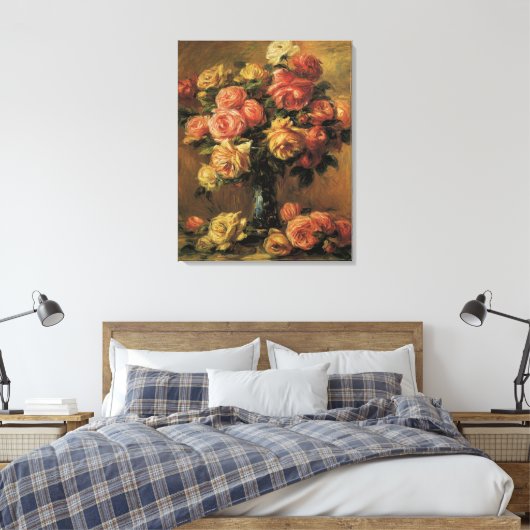 Rozen in een Vase door Pierre Renoir,  Kunst Canvas Afdruk (Insitu (Slaapkamer))