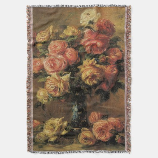 Rozen in een Vase door Pierre Renoir,  Kunst Deken (Voorkant Verticaal)