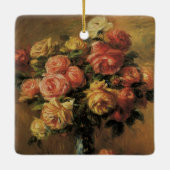 Rozen in een Vase door Pierre Renoir,  Kunst Keramisch Ornament (Achterkant)