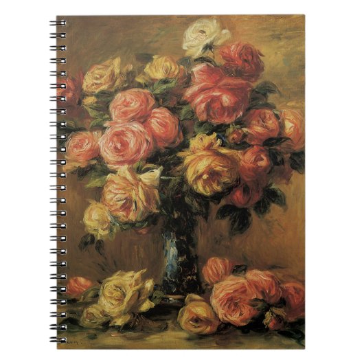 Rozen in een Vase door Pierre Renoir,  Kunst Notitieboek (Voorkant)