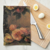 Rozen in een Vase door Pierre Renoir,  Kunst Theedoek (Quarter Fold)
