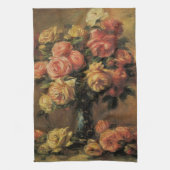 Rozen in een Vase door Pierre Renoir, Kunst Theedoek (Verticaal)