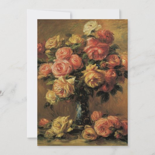 Rozen in een Vase door Renoir, Floral Vrijgezellen Kaart (Voorkant)