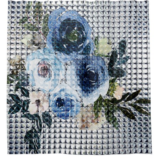 Rozen in glas douchegordijn (Voorkant)