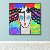 Rozen in Hair Abstract digitaal schilderen Canvas Afdruk (Insitu (Houten vloer))