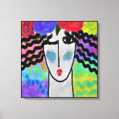 Rozen in Hair Abstract digitaal schilderen Canvas Afdruk (Voorkant)