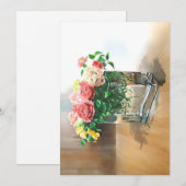 Rozen in heldere vaas bij Waterverven Feestdagenkaart (Voorkant / Achterkant)
