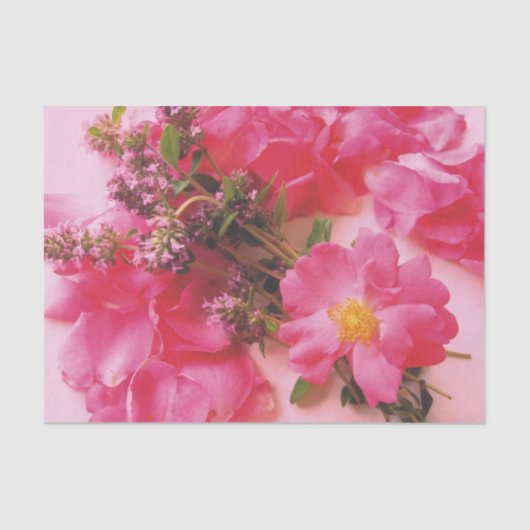 Rozen in het Thyme-TISSUE WRAP PAPIER (Voorkant)