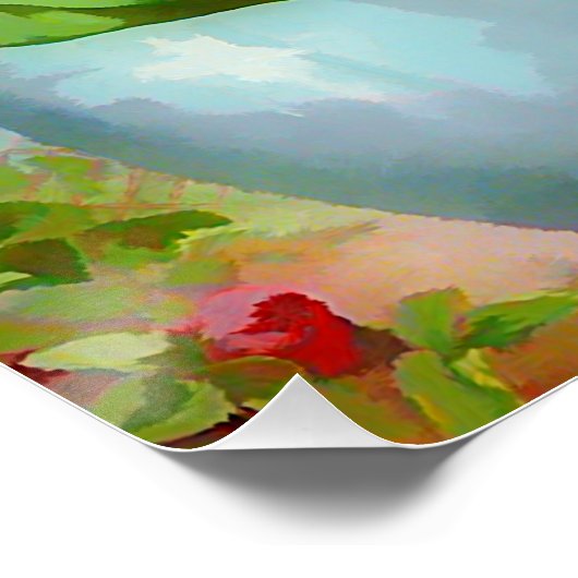 Rozen in het vasschilderij poster (Hoek)