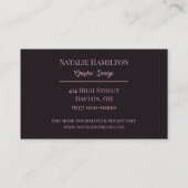  Rozen in het zwart en het moer Visitekaartje (Achterkant)