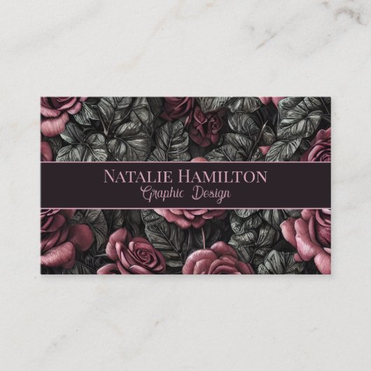 Rozen in het zwart en het moer Visitekaartje (Voorkant)