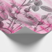 Rozen in Hot Pink Achtergrond | Floral Cadeaupapier (Hoek)