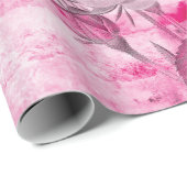Rozen in Hot Pink Achtergrond | Floral Cadeaupapier (Rol Hoek)