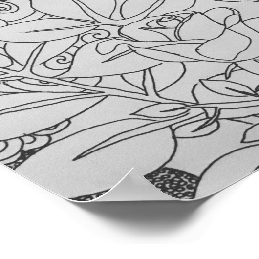 Rozen in inkt poster (Hoek)