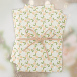 Rozen in licht oranje inpakpapier vel<br><div class="desc">De Rozen van het katoen in schaduwen oranje of perziken,  groen,  en extra lichtivoor. Ideaal voor verjaardagen,  bruiloften,  Moederdag,  enz.</div>
