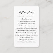 Rozen in liefdevolle herinnering begrafenis Kaart Visitekaartje (Achterkant)