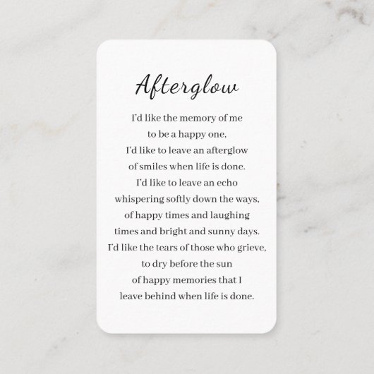 Rozen in liefdevolle herinnering begrafenis Kaart Visitekaartje (Achterkant)