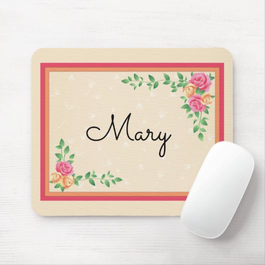 Rozen in Lijst Name Country Mousepad Muismat (Met muis)