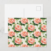 Rozen in Peach Pink Pattern Briefkaart (Voorkant / Achterkant)