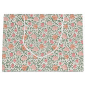 Rozen in perfect roze en perzik tinten groot cadeauzakje (Voorkant)