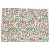 Rozen in perfect roze en perzik tinten groot cadeauzakje (Achterkant)