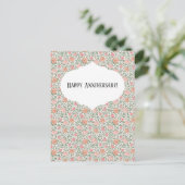 Rozen in perfect vintage roze en perzik briefkaart (Staand voorkant)