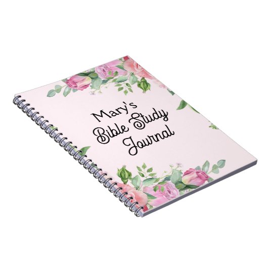 Rozen in Pink Bible Study Journal Notitieboek (Rechterzijde)
