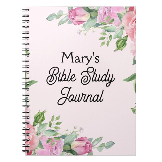 Rozen in Pink Bible Study Journal Notitieboek (Voorkant)
