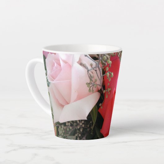 Rozen in Pinks Latte Mok (Linkerhoek)