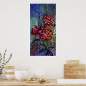 Rozen in Regen afdrukken Poster (Keuken)