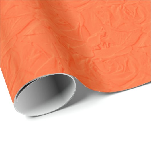 Rozen in reliëf Oranje GIFT WRAP Cadeaupapier (Rol Hoek)