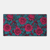 Rozen in rood en blauw bureaumat (Voorkant)