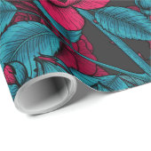 Rozen in rood en blauw cadeaupapier (Rol Hoek)