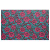 Rozen in rood en blauw stof (Yard (91,4 cm))