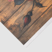 Rozen in rood en perzik roze geschilderd hout Deco Tissuepapier (Detail)