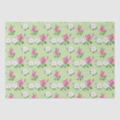 Rozen in roze en wit tissuepapier (Voorkant)