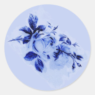 Rozen in stijl ronde sticker