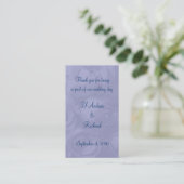 "Rozen in Stoffig Blauw" - 'Bladwijzer Visitekaartje (Staand voorkant)