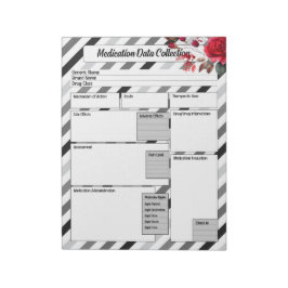 Rozen in strepen _ Collectie met medicatiegegevens Notitieblok