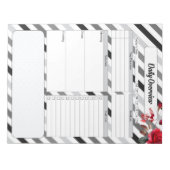 Rozen in strepen _ Dagelijks overzicht Notitieblok (Voorkant)