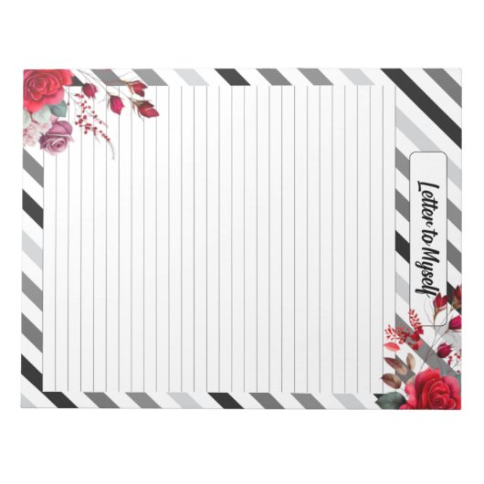 Rozen in strepen _ Letter to Myself Notitieblok (Voorkant)