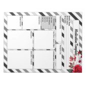 Rozen in strepen _ Medicatie Sjabloon Notitieblok (Voorkant)