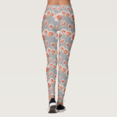 Rozen in tinten perzik en koraal leggings (Achterkant)