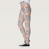 Rozen in tinten perzik en koraal leggings (Links)